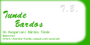 tunde bardos business card