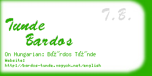 tunde bardos business card